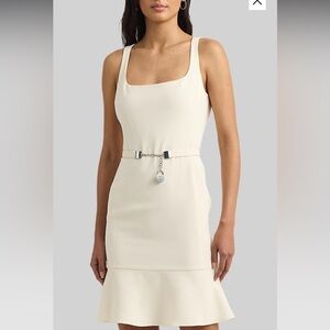 Lauren Ralph Lauren Belted Sleeveless Crepe Dress Size 8